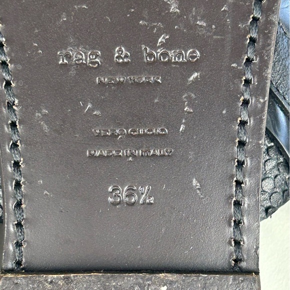 RAG & BONE SIGRID T-STRAP THONG FLIP FLOP SANDAL BLACK SIZE 36.5 SIZE 6.5 - Picture 7 of 11